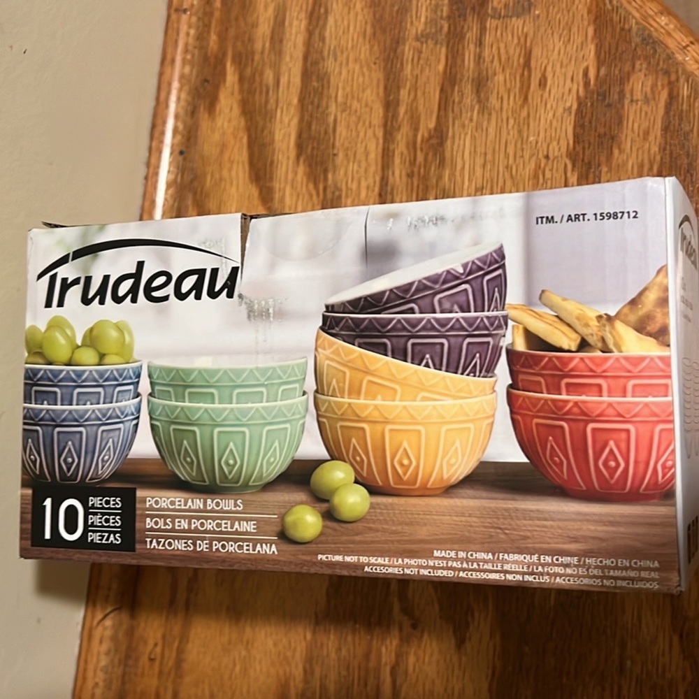 Trudeau Pack of 10 Porcelain Bowls